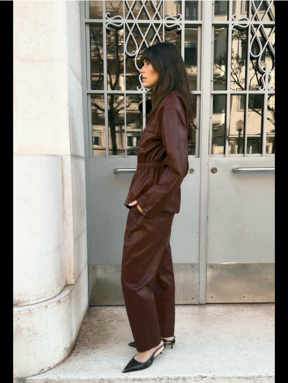 ZARA [2 PIECES of 1 SET] Faux Leather Jacket + Jogger Pants NWT❗️